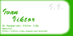 ivan viktor business card