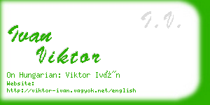 ivan viktor business card